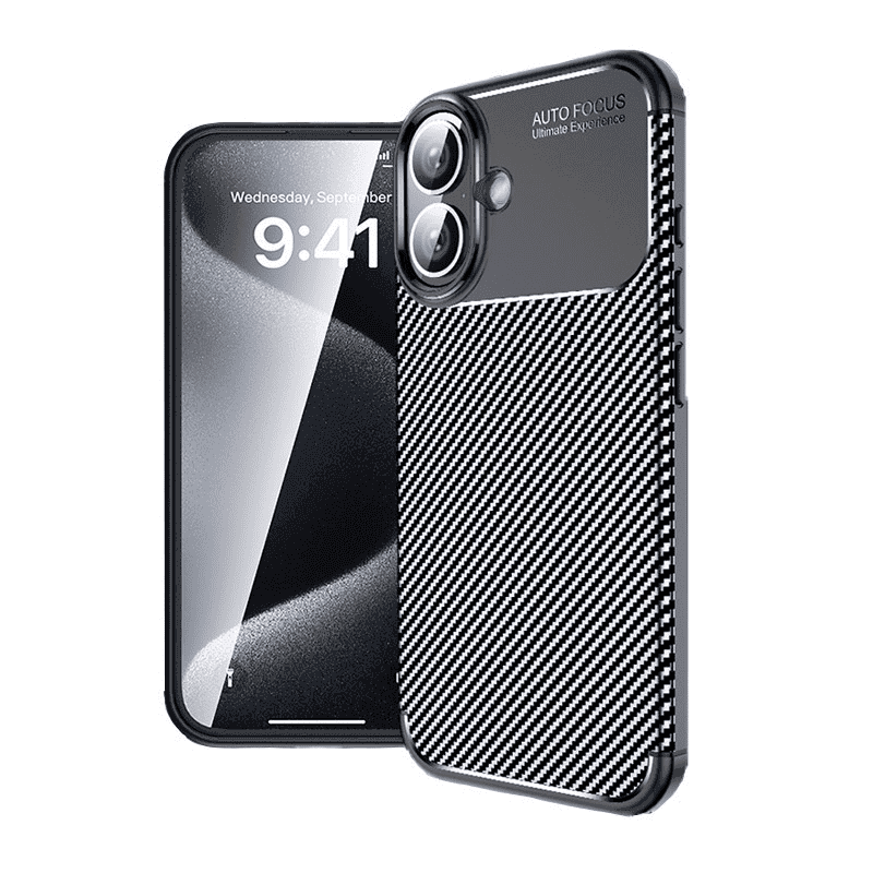 Maska za telefon Carbon Defender za iPhone 16, Crna
