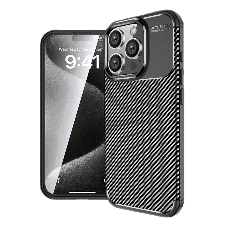 Maska za telefon Carbon Defender za iPhone 16 Pro, Crna