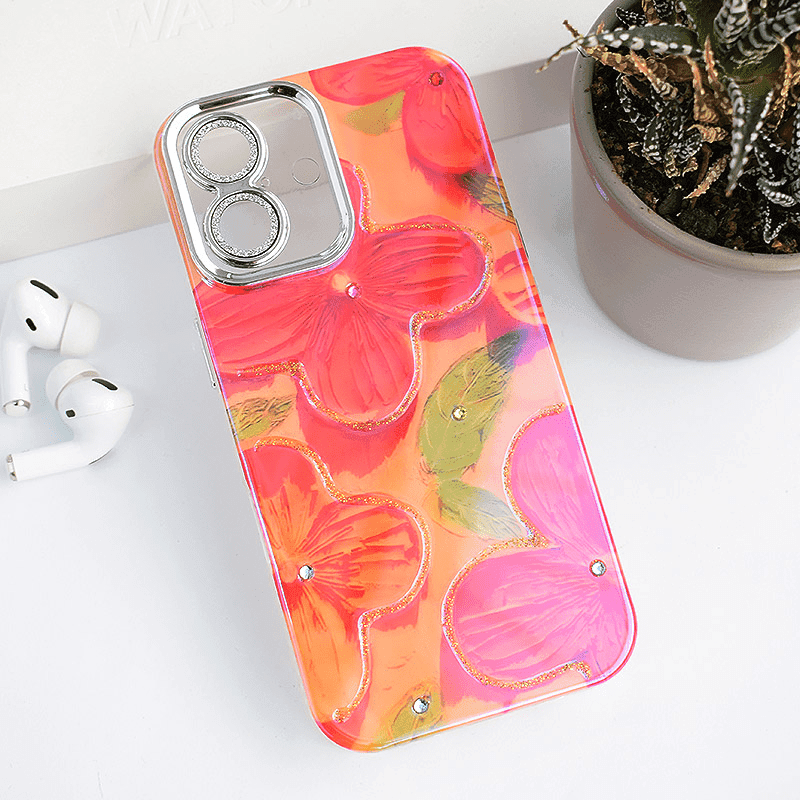 Maska za telefon Painting Flower za iPhone 16, Crvena