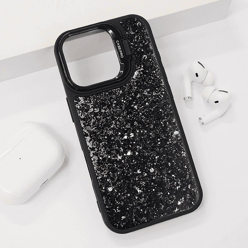Maska za telefon Crystal Dots za iPhone 16, Crna