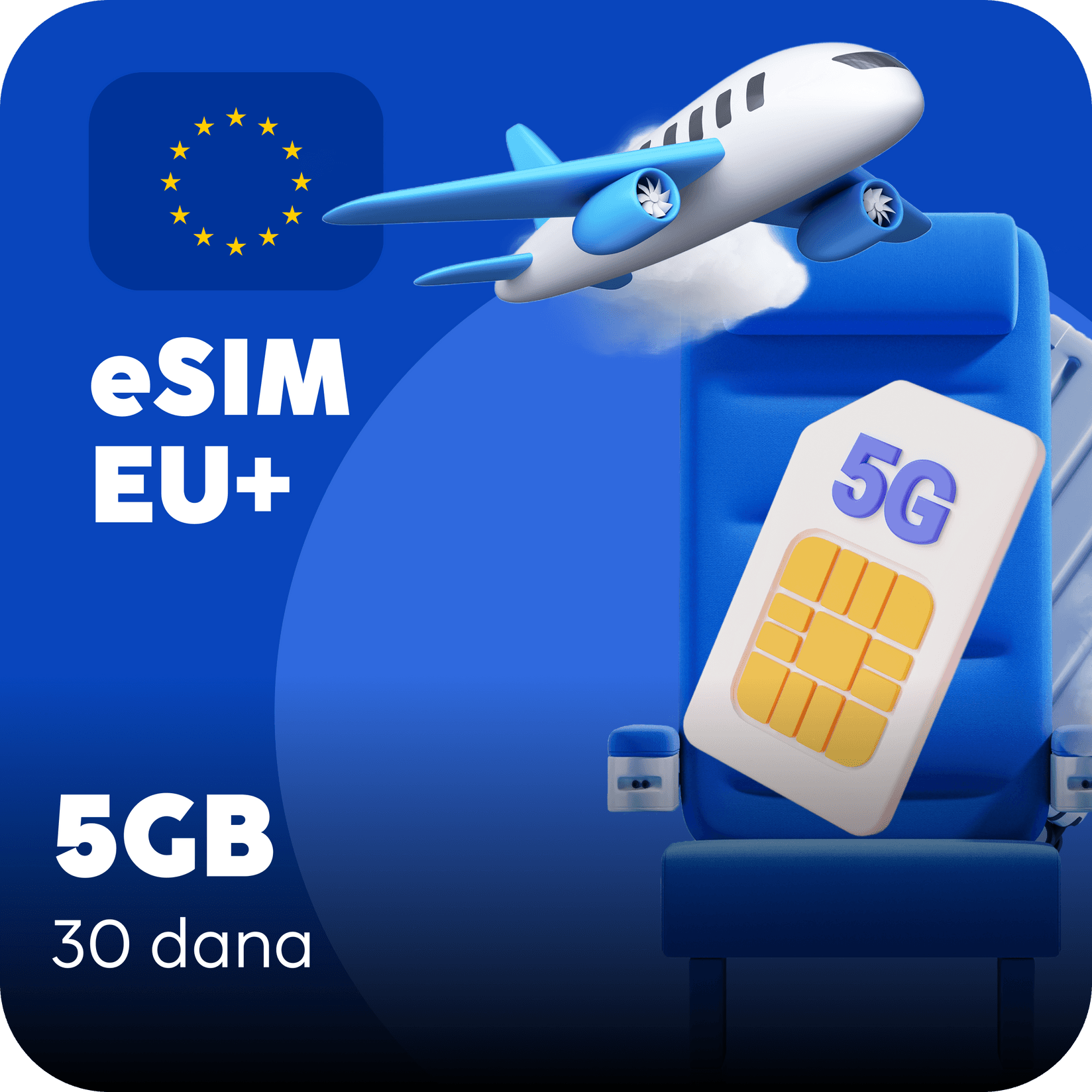 Evropa eSIM kartica - 5GB prepaid mobilnih podataka za 30 dana