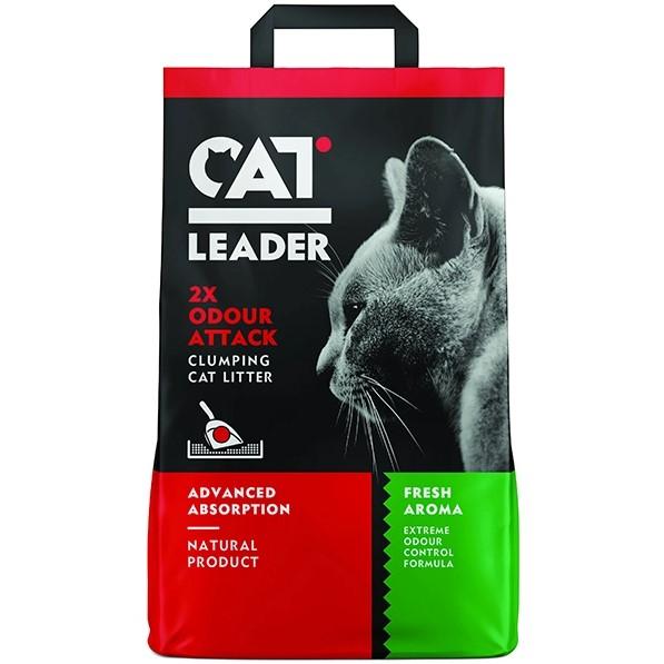 GEOHELLAS Posip za mačke Cat Leader Clumping 2x Odour Attack 5kg