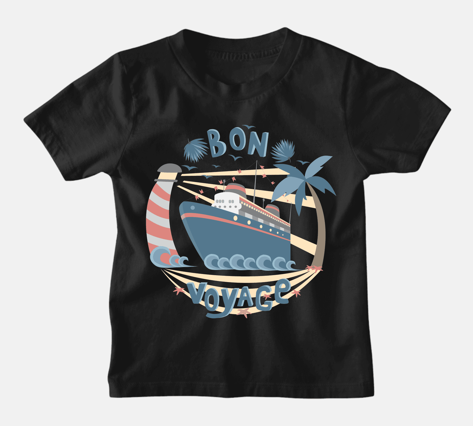 Mafimi Majica za dečake Bon Voyage, Crna