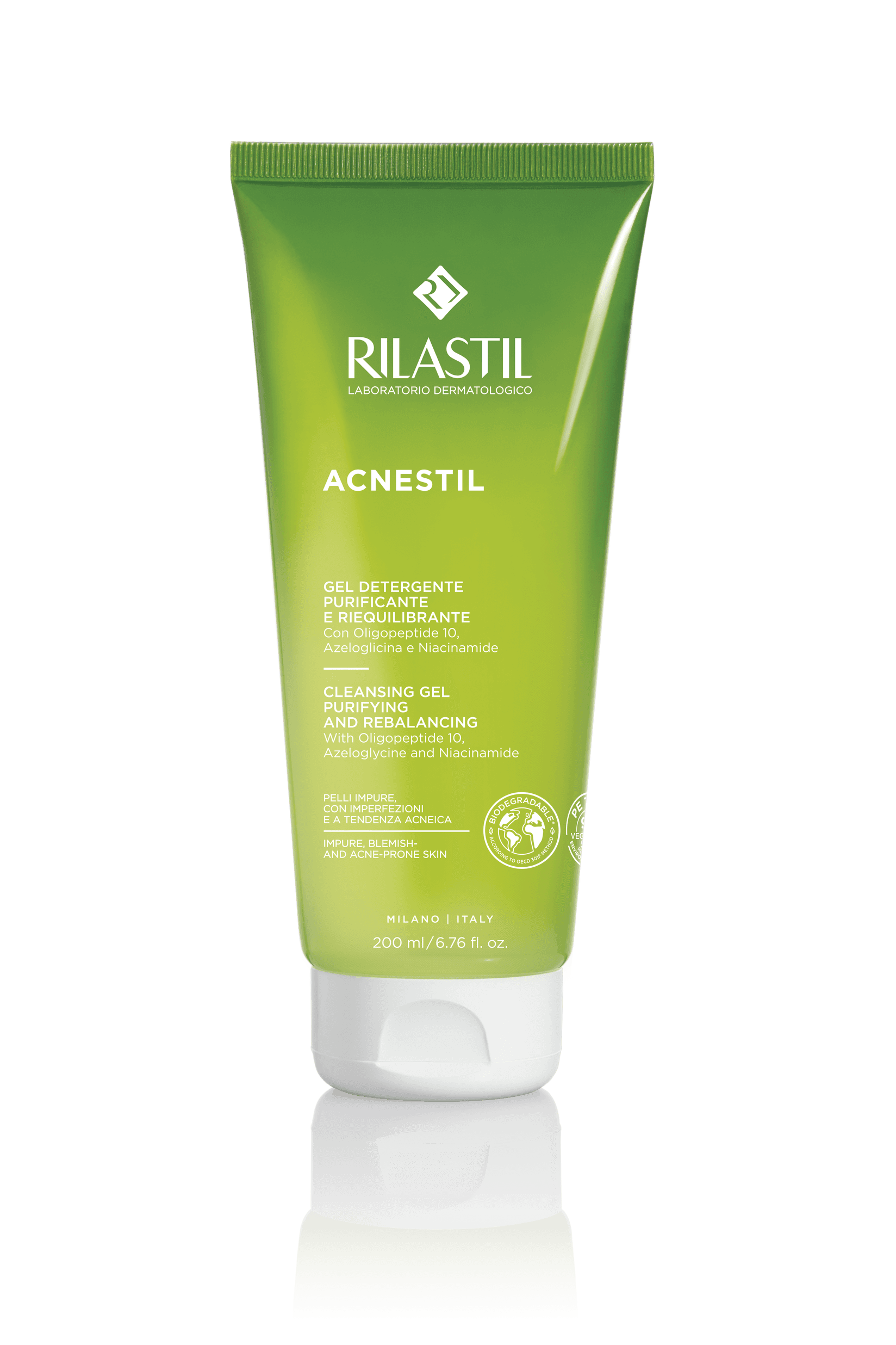 RILASTIL Gel za svakodnevno čišćenje masne, mešovite i kože sklone aknama ACNESTIL 200 ml