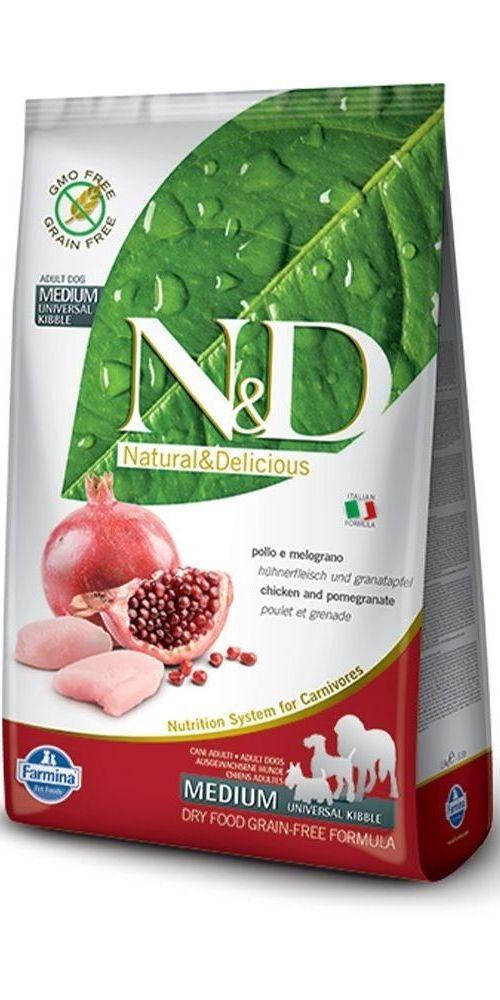 N&D AG Suva hrana za odrasle pse, Piletina i nar, Medium&Maxi breed, 2.5kg