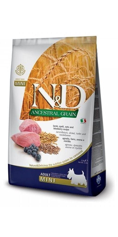 N&D AG Suva hrana za odrasle pse, Jagnjetina i borovnica, Mini breed, 800g