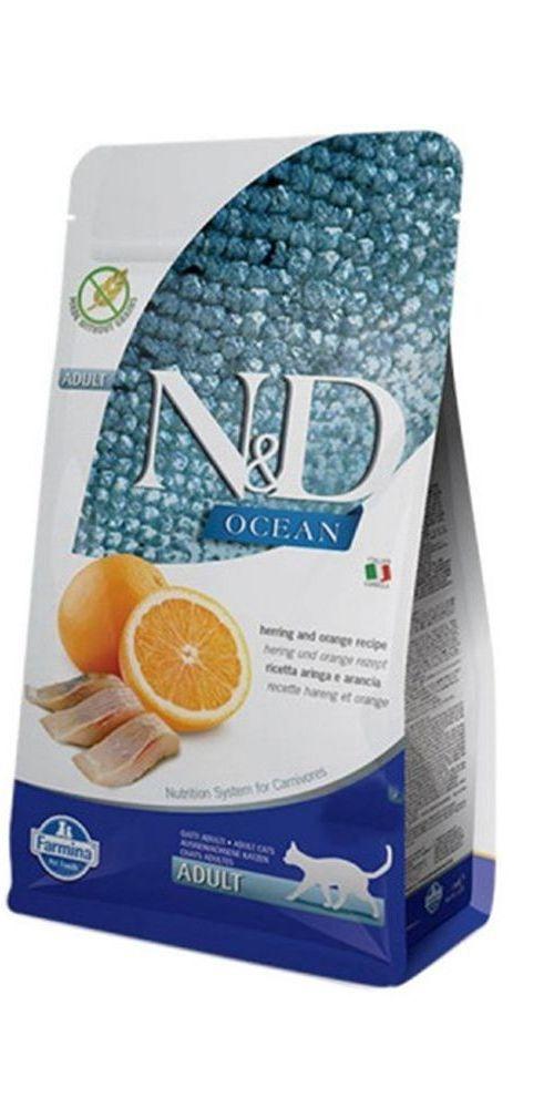 N&D Suva hrana za odrasle mačke, Haringa i pomorandža, 5kg