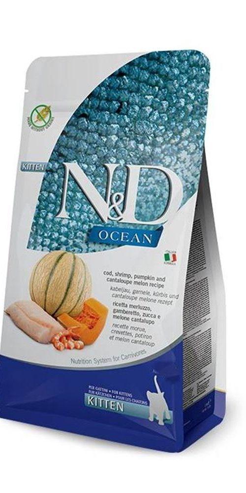 N&D Suva hrana za mačiće, bakalar, Škampi, bundeva i dinja, 5kg