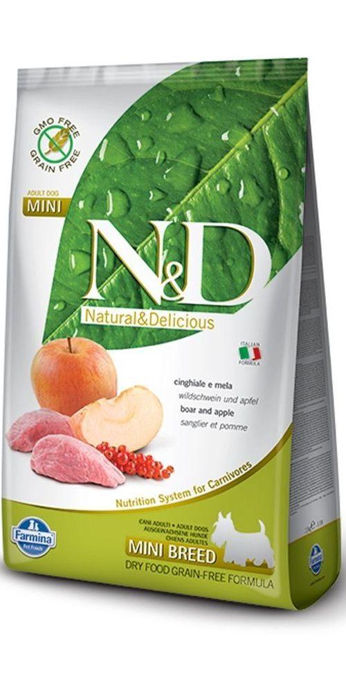 N&D Prime Suva hrana za odrasle pse, Divlja prasetina i jabuka, Mini breed, 800g