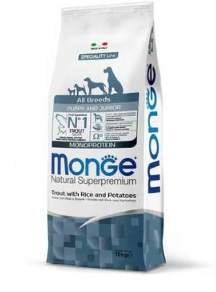 MONGE Hrana za štenad sa ukusom pastrmke, 12kg