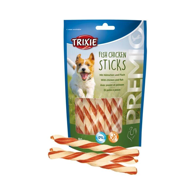TRIXIE Poslastica za pse - riblji i pileći štapići 80g