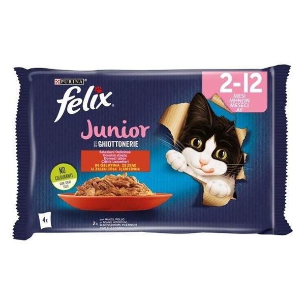 FELIX Vlažna hrana za mačiće Junior Govedina i Piletina 85g 4/1