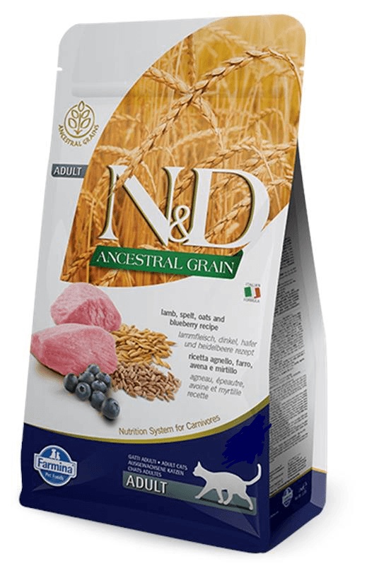 N&D Suva hrana za mačke - jagnjetina, spelta, ovas i borovnica 10kg