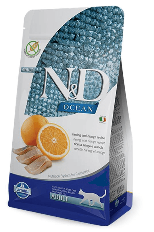 Selected image for N&D Suva hrana za mačke - haringa i pomorandža 5kg