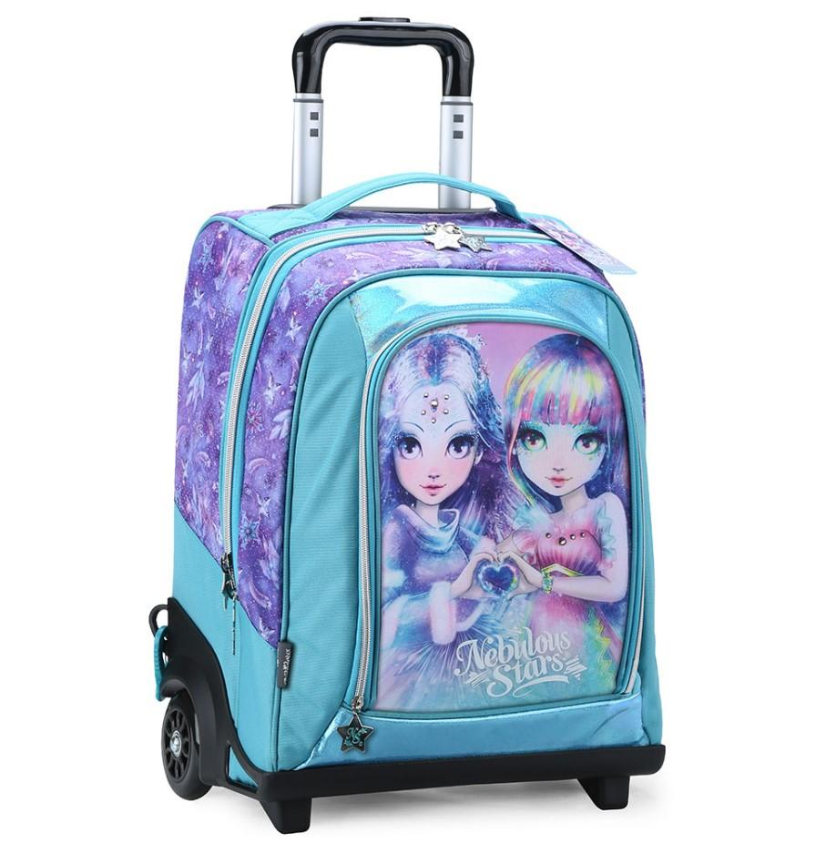 NEBULOUS STARS Školski ranac sa točkićima za devojčice Isadora & Iceana tirkizni