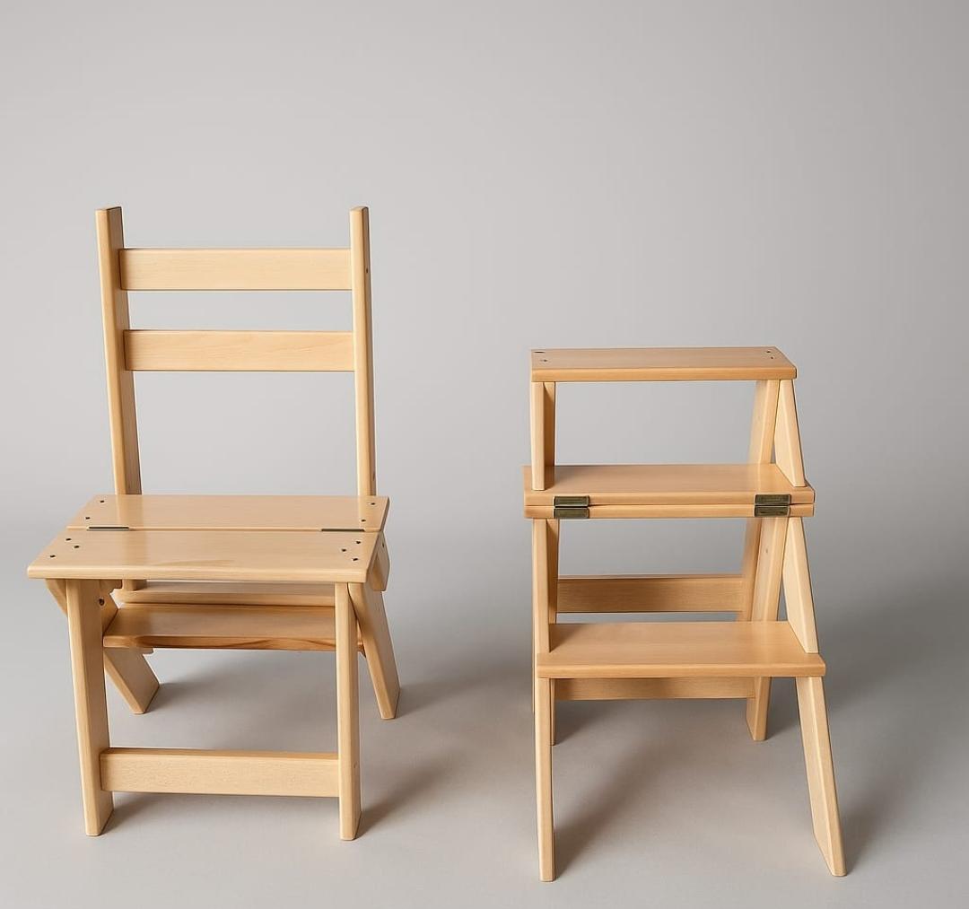 Drvena stolica-merdevine, Sklopiva, Smeđa