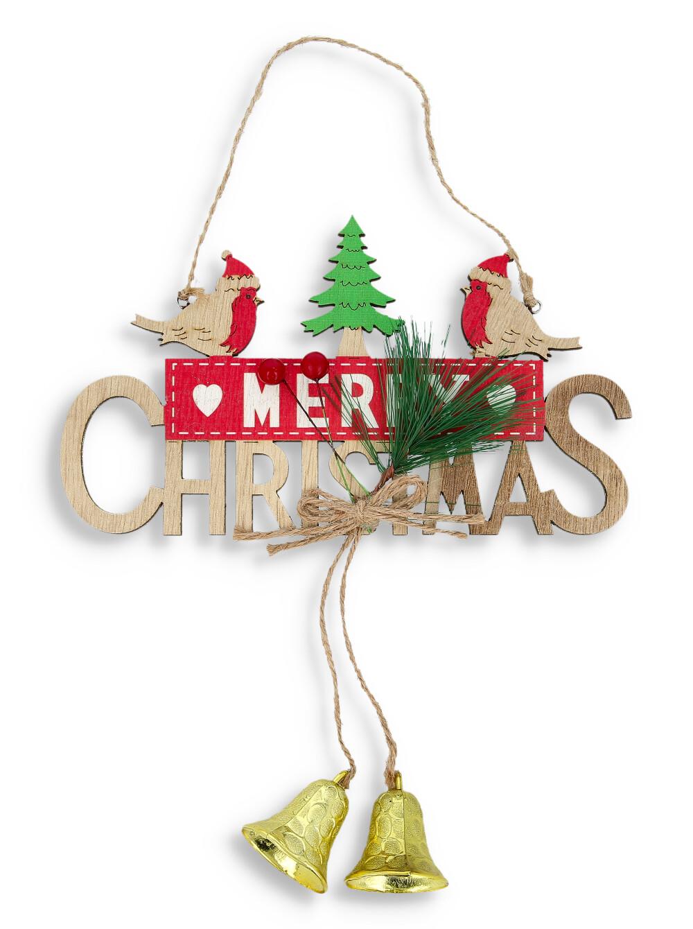 22E130-60 Merry Christmas Novogodišnji ukras sa zvončićima