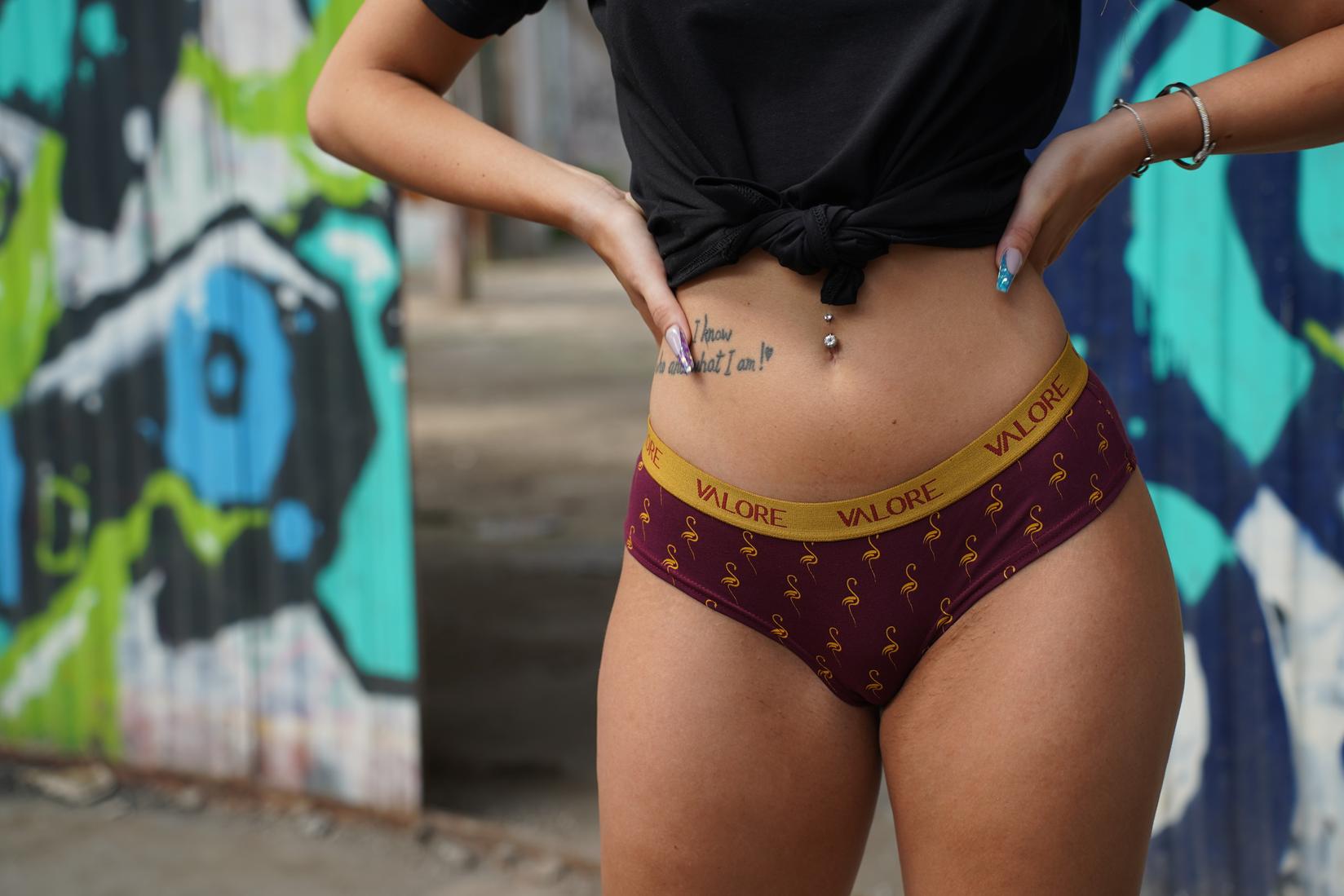 Valore Intimo Ženske polubokserice, Flamingo, Bordo-žute