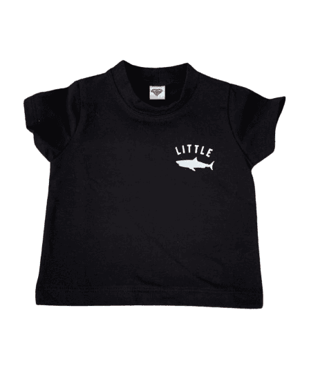 Divars Majica za devojčice sa štampom Little shark, Crna