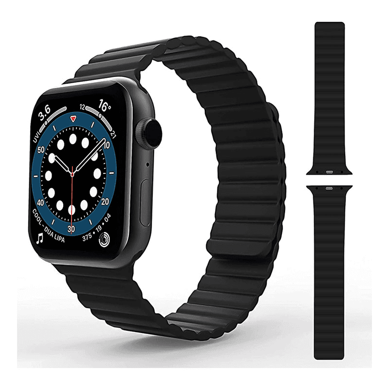 Selected image for Silikonska narukvica za Apple Watch sa magnetom 42/44/45mm crno-žuta
