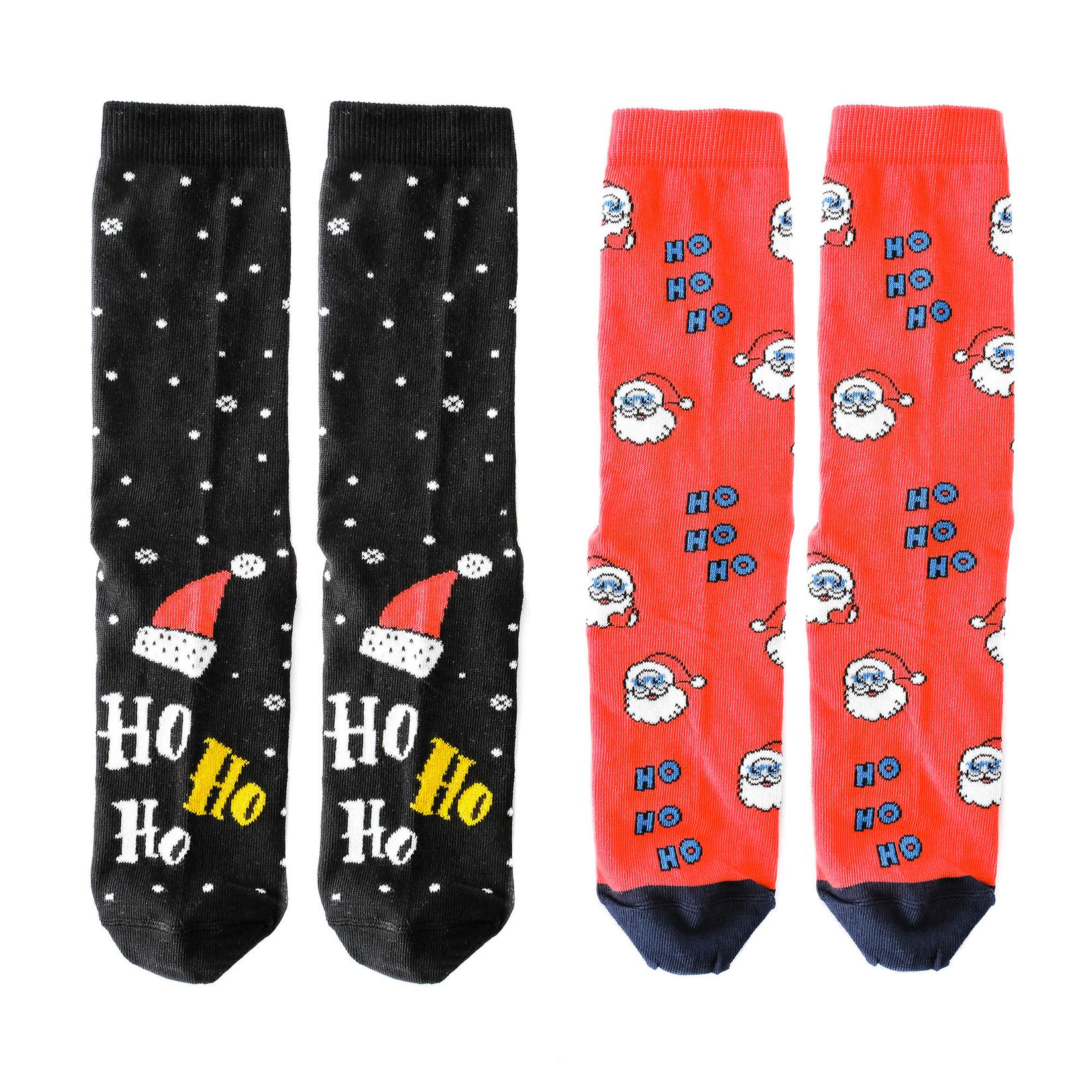 KOLY SOCKS Set novogodišnjih čarapa za decu 2/1 crno-crveni