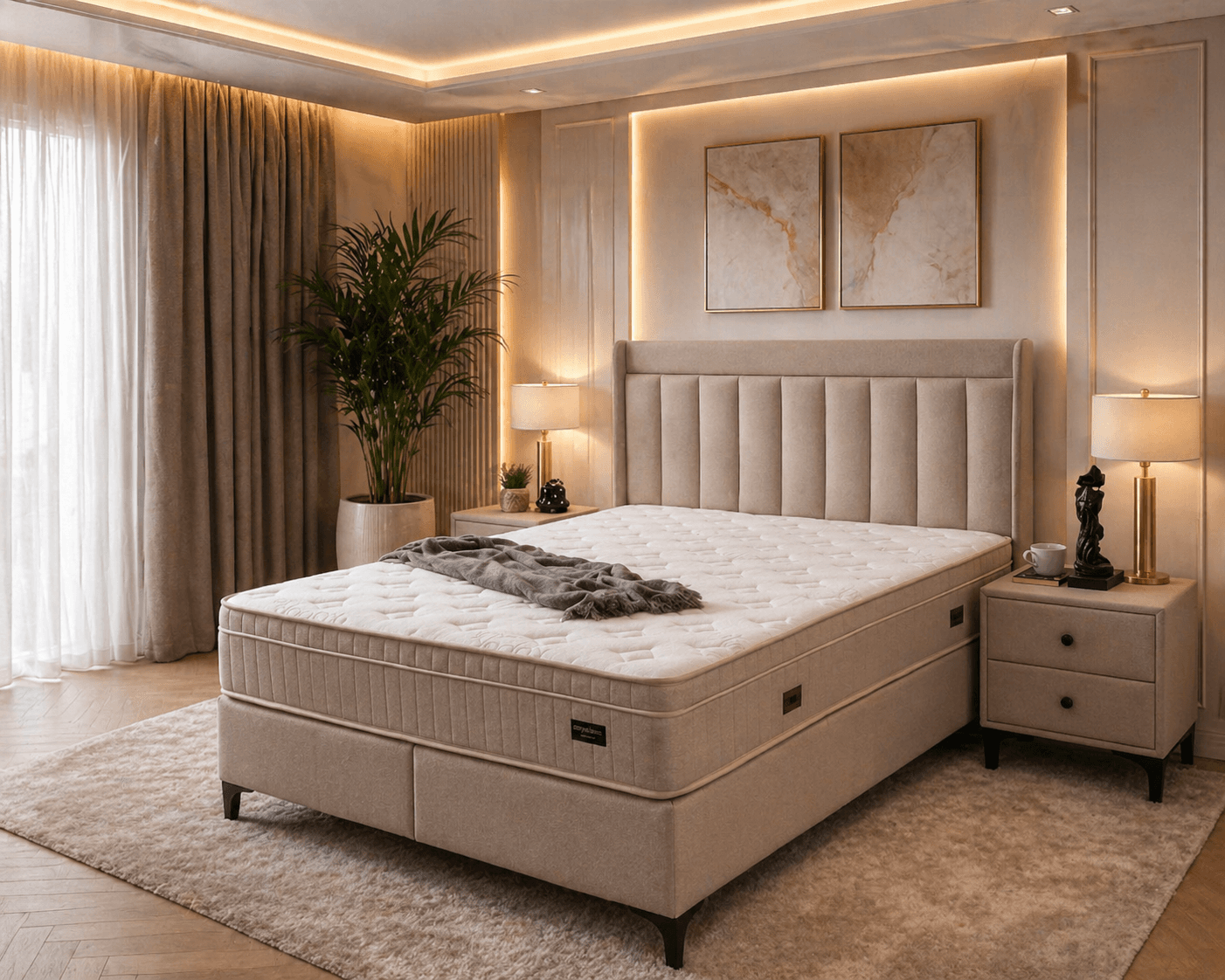 Milanex living Francuski ležaj New Artes 160, 168x136x205 cm, Krem