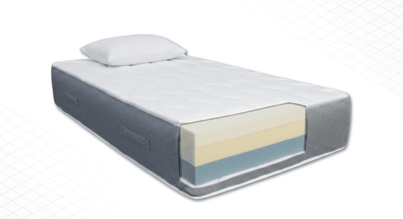 Ns foam Dušek Trio, 180 x 200, Belo - sivi