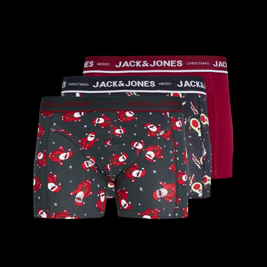JACK & JONES Muške bokserice, 3 komada, Sive, teget i bordo