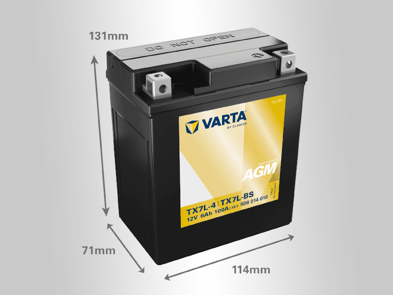 Varta Akumulator Powersports AGM YTX7L-BS, 12V, 6Ah, D+