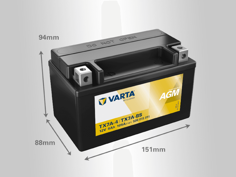 Varta Akumulator Powersports AGM YTX7A-BS, 12V, 6Ah, L+