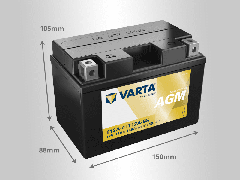 Varta Akumulator Powersports AGM YT12A-BS, 12V, 11Ah, L+
