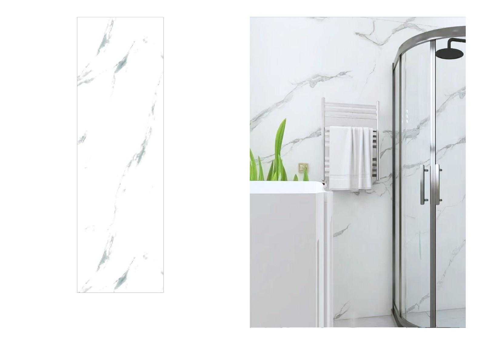 Vinilis Zidni panel SPC, 260 x 60 cm, Beli mermer