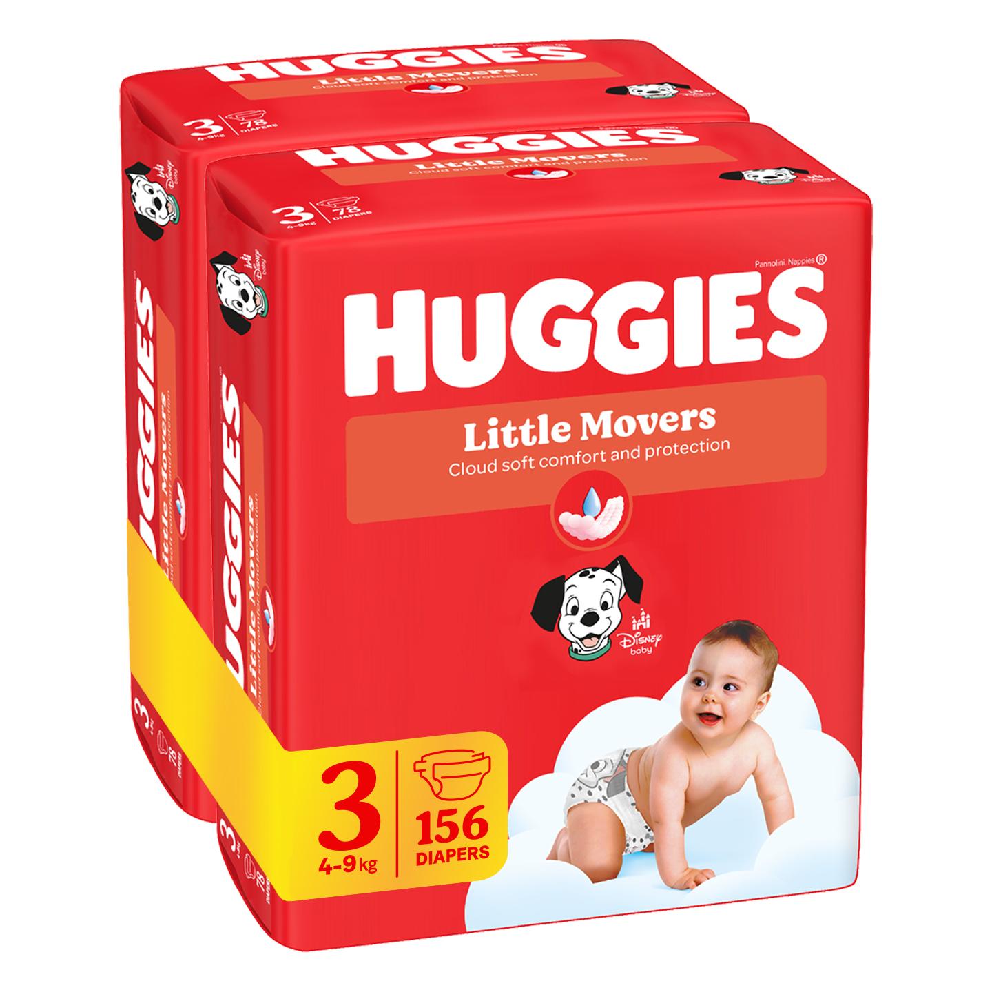 Huggies Pelene Little Movers 3, Duo pack, 4-9 kg, 156/1
