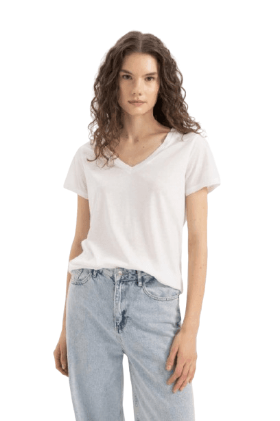 DeFacto Ženska majica na kratke rukave, Bela