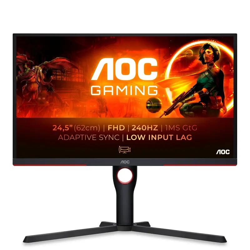 AOC 25G3ZM/BK Gaming monitor, 24,5"/FHD/VA/240Hz/1ms/Freesync premium/Pivot/Crni