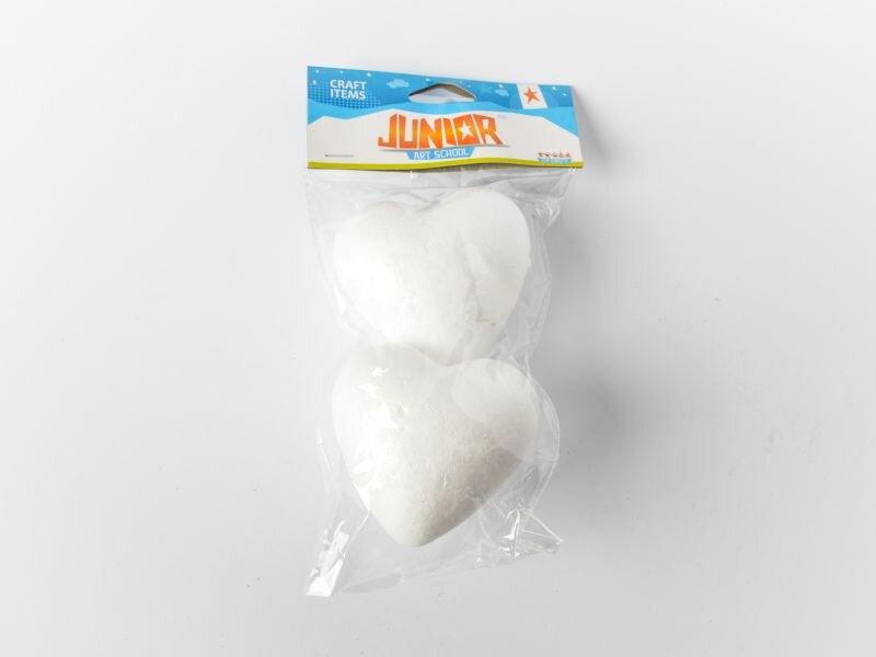 Statovac dekoraciјe, srce, stiropor, 8,5 cm, 1/2, stiropor za rukotvorine, 137731, bela