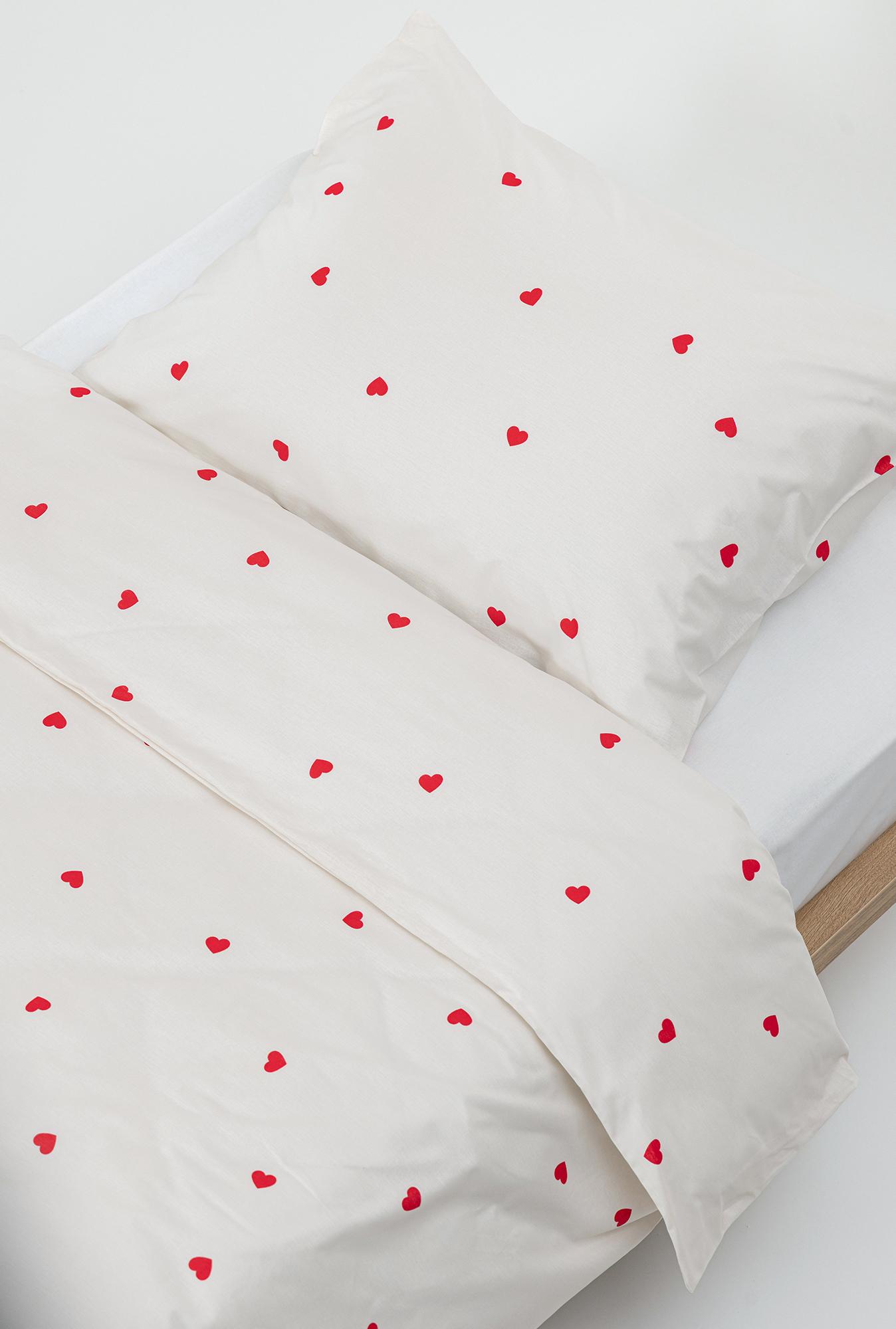 Stefan Set posteljine 1400, 140x200cm, Belo-crveni