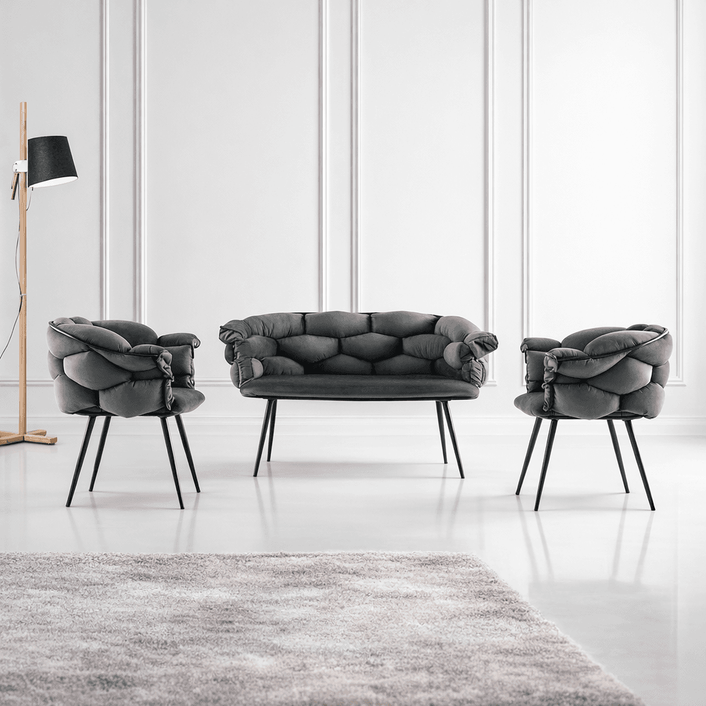 Hanah Home Balon 2129 Sofa set, Crni