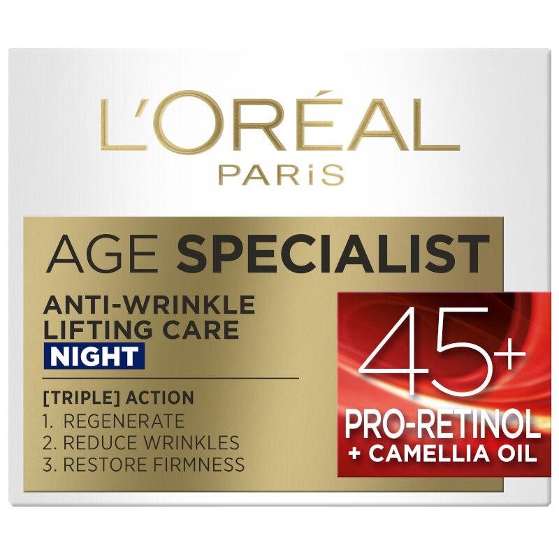 L'oreal Noćna krema za lice protiv bora Age Specialist Anti-Wrinkle 45+ 50ml