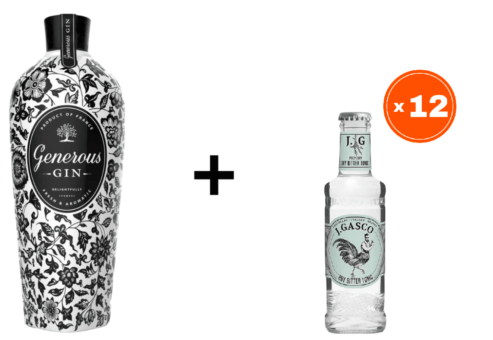 Generous Džin Original, 0,7l + J.Gasco Dry Bitter Tonic 0,2l, 12 komada