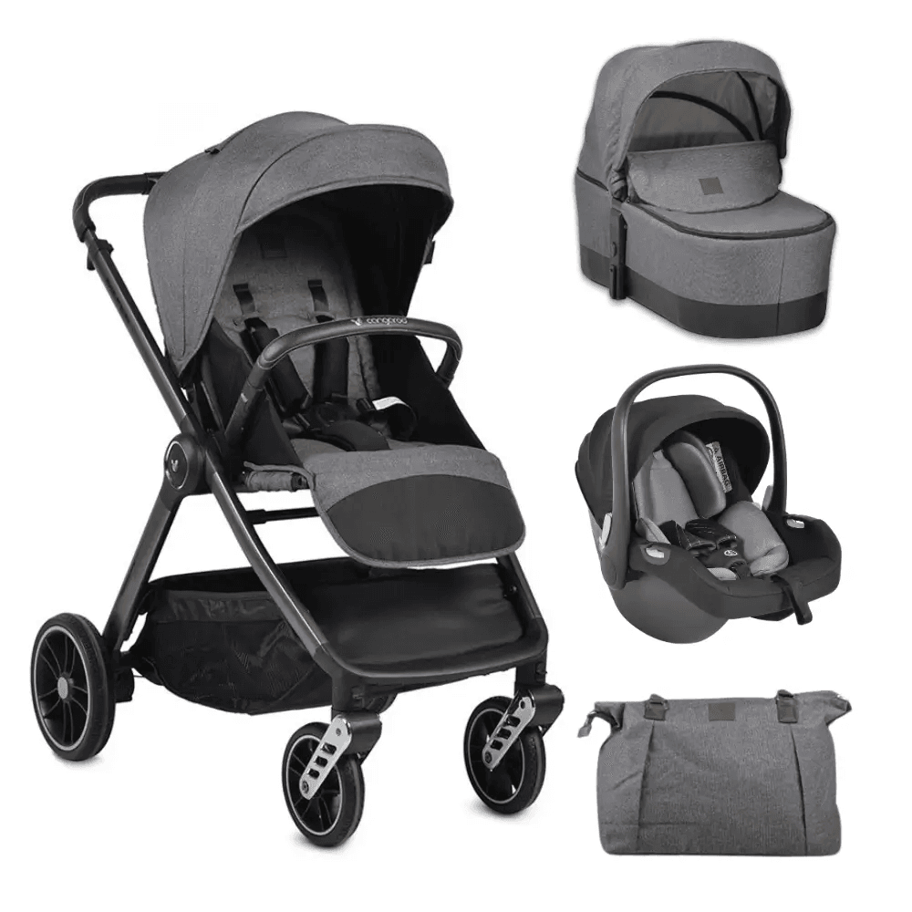 CANGAROO Kolica za bebe Macan 3u1 iSize, Siva