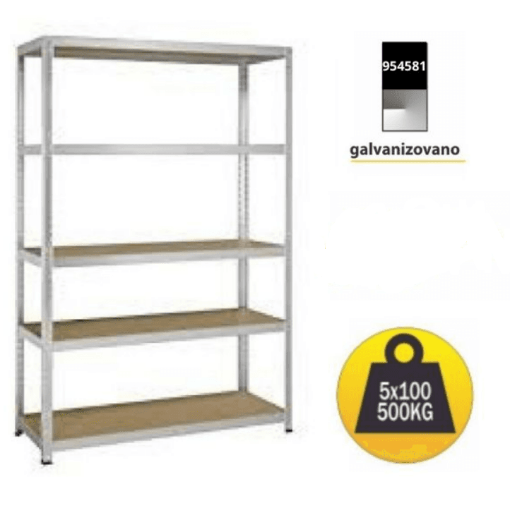 SMART STORAGE Polica metal medijapan 180x100x60cm 5x100kg