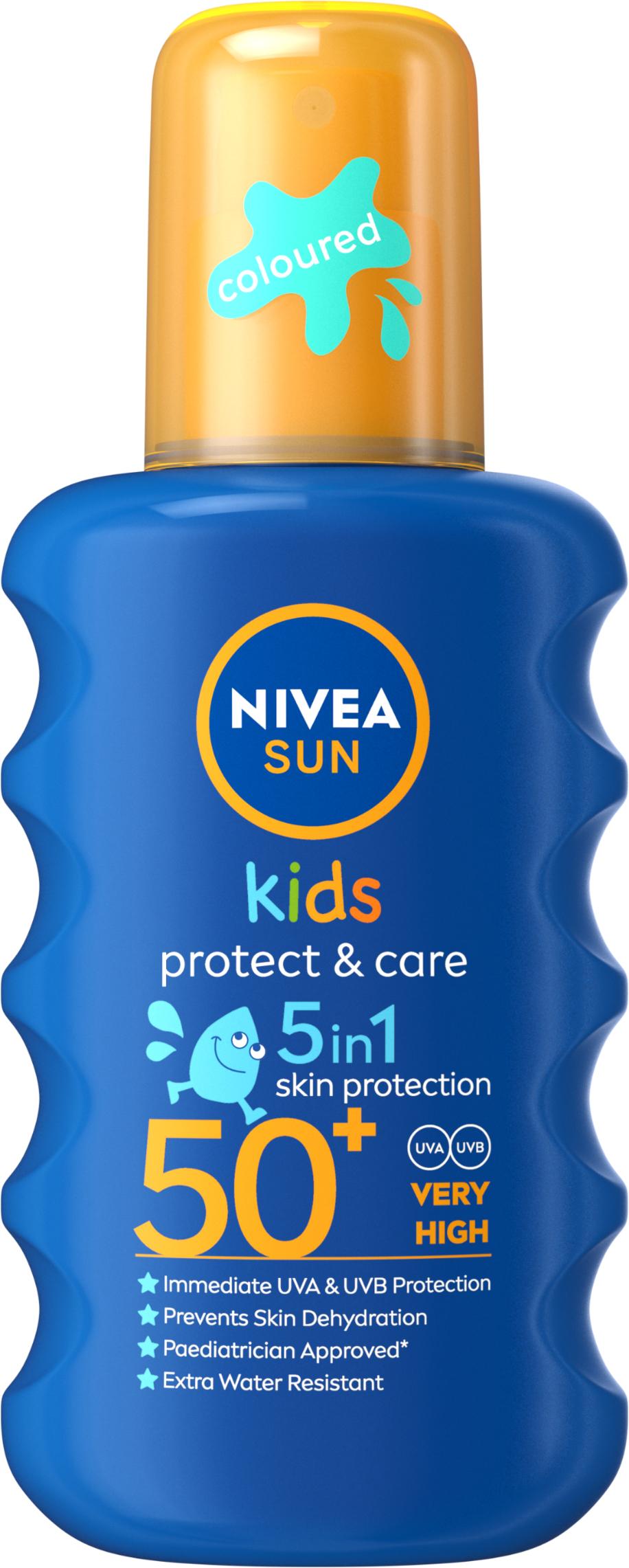 NIVEA SUN Protect & care Dečiji obojeni sprej, SPF 50+ 200 ml
