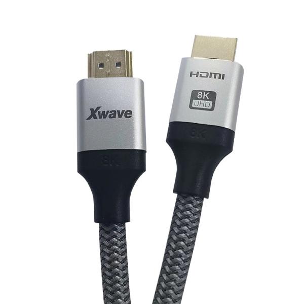 Xwave HDMI kabl 2.1 8K 1.5m, UHD, Upleten, 30AWG, Golden plate, Blister