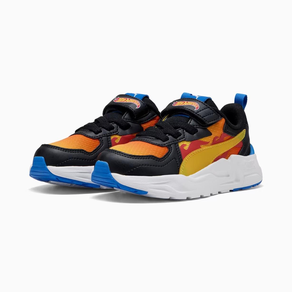PUMA Patike za dečake Trinity Lite Hot Wheels AC+ PS, 401407-01, Crno-narandžaste