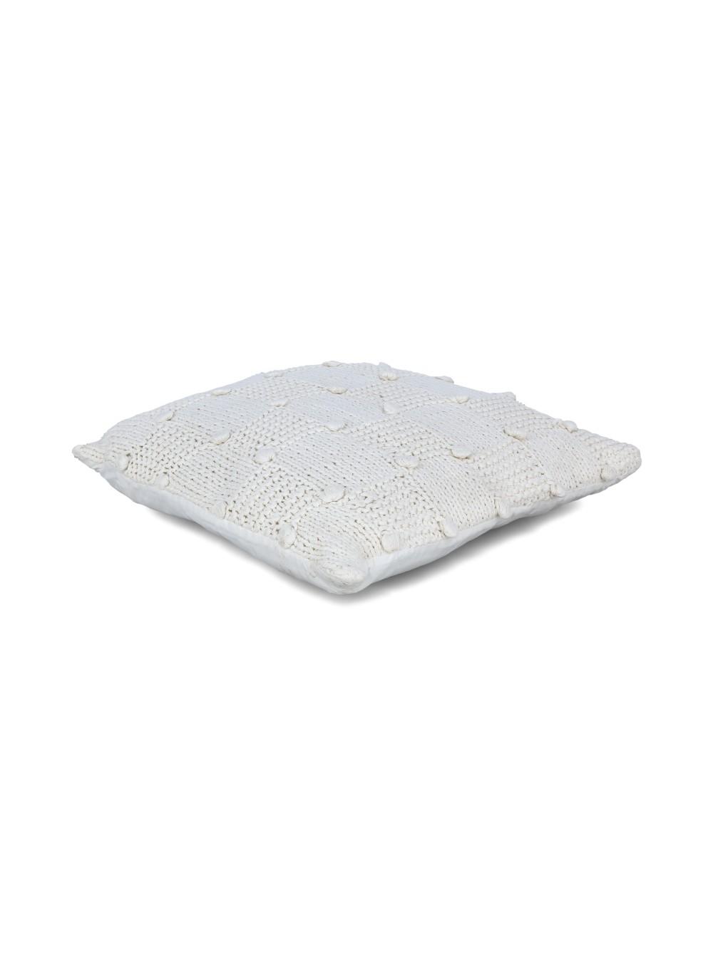 GIFTDECOR Ukrasni beli vuneni jastuk dve kvadrati sa tačkama 60x60cm