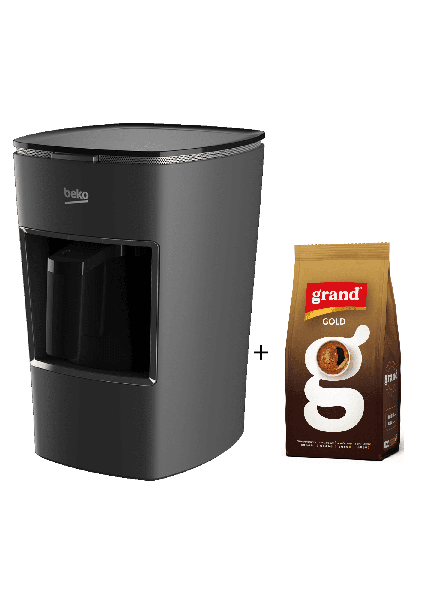 Beko Aparat za tursku kafu BKK2300 670W, Sivi + Grand Kafa 500g