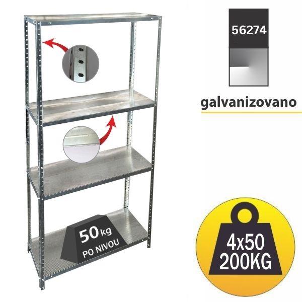 SMART STORAGE Polica metal-metal 150x75x30cm 4x50kg