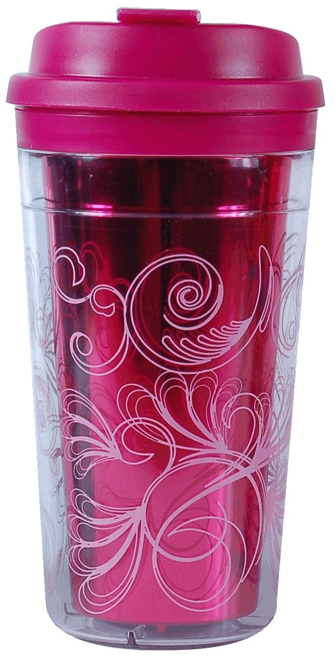 Cool Gear Šolja za poneti sa duplim zidom, 443 ml, Roze