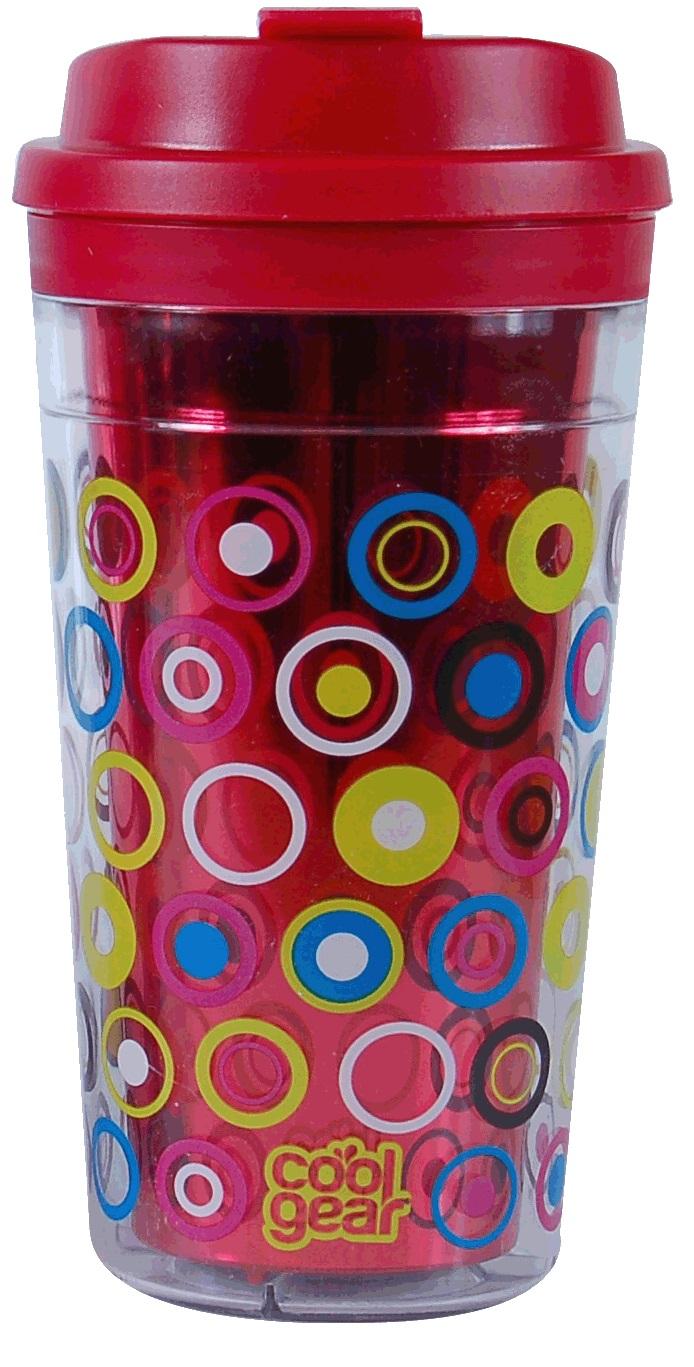 Cool Gear Šolja za poneti sa duplim zidom, 443 ml, Crvena